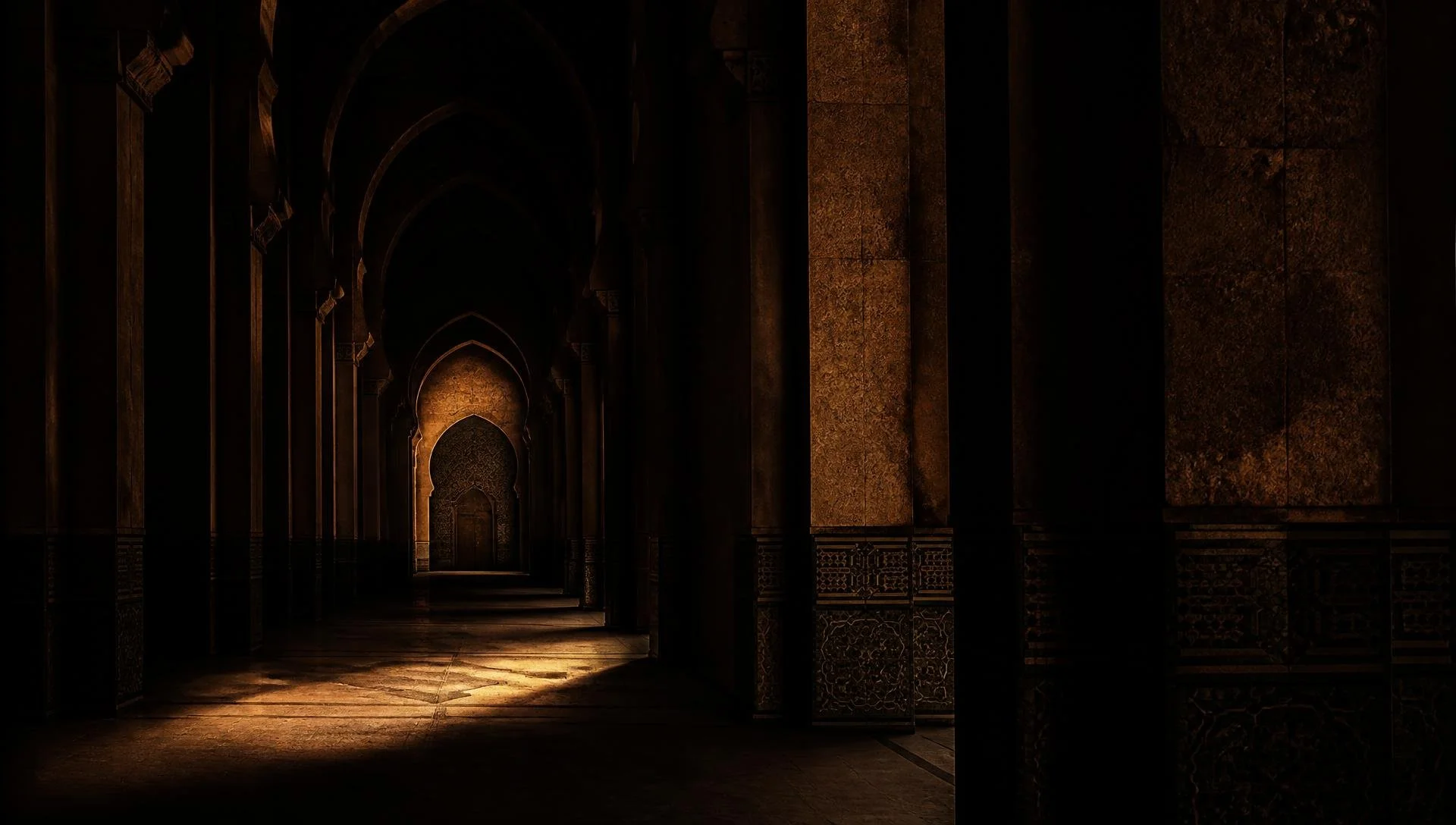 Warm architectural details at dusk